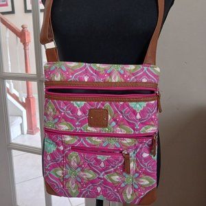 NWOT Stone Mountain Vibrant Pink Flowery Purse Excellent Condition